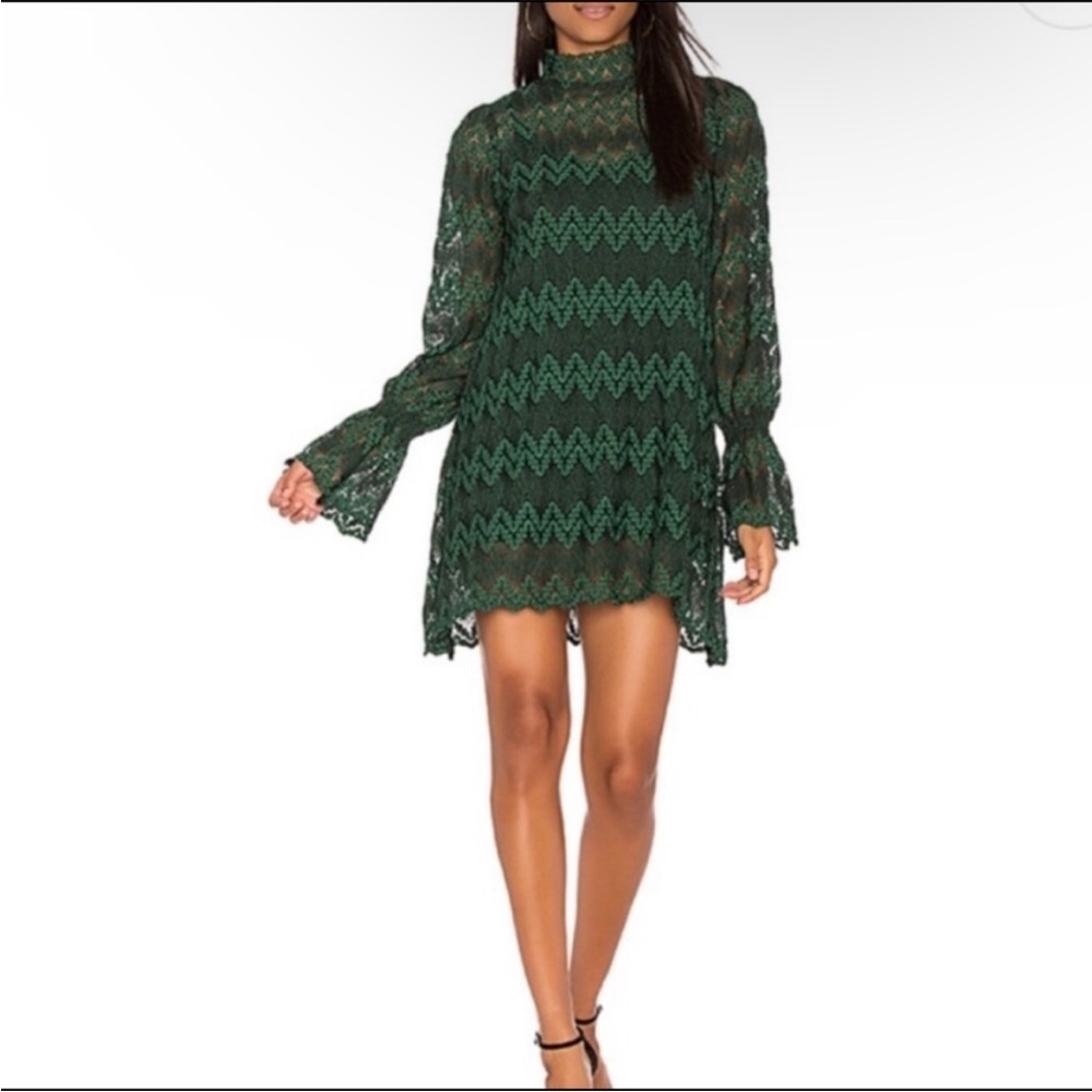 Free People Stylish Green Lace Dress